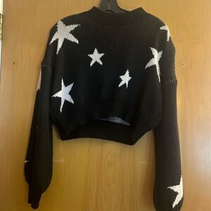 Shein Black Sweater w/ White Stars